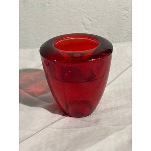 Vintage Red Glass Votive Holder beautiful Czech Republic item